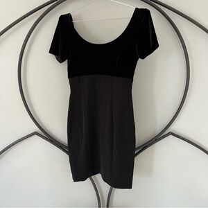 Vintage 90s “Friends” Velvet Black Mini Dress Size 6